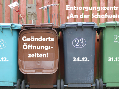 Geänderte Öffnungszeiten "An der Schafweide"