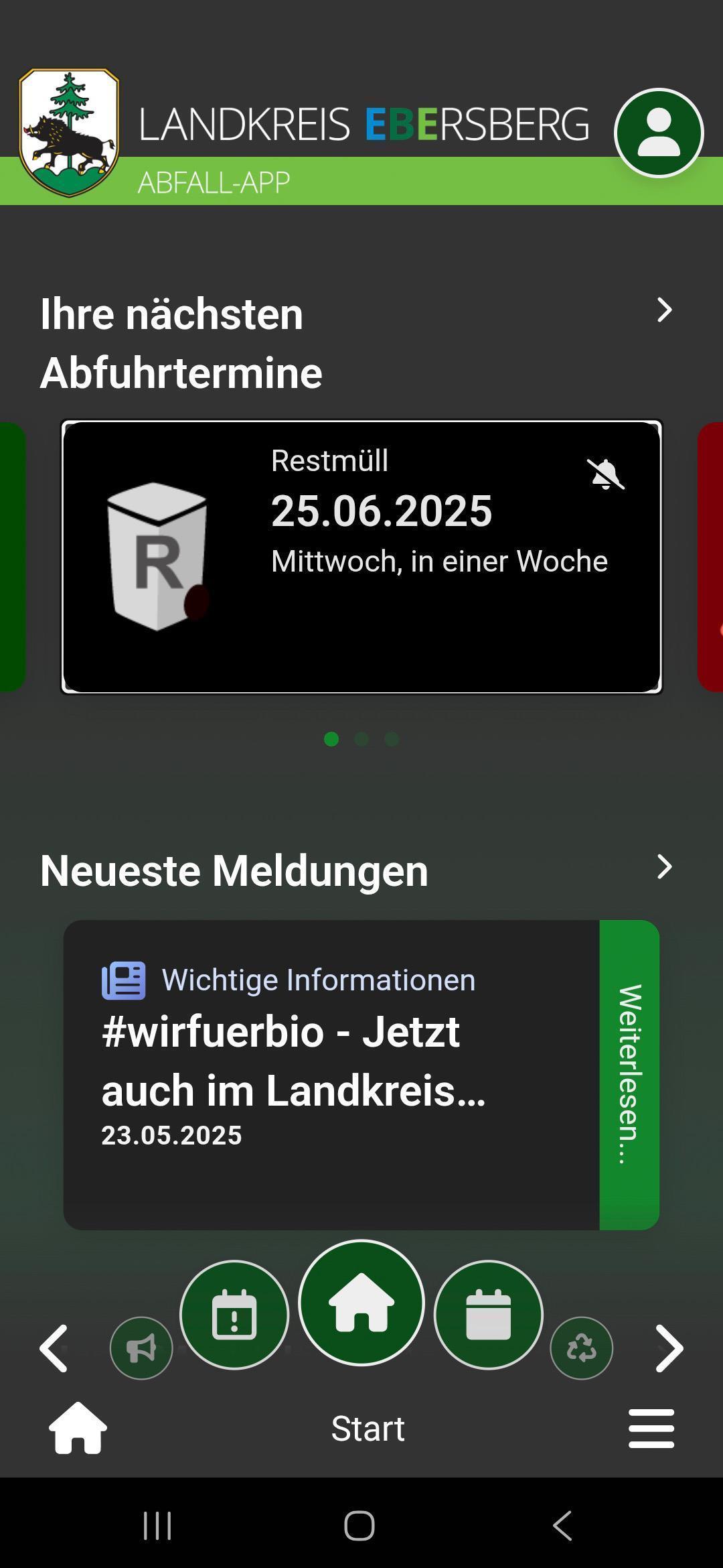 Abfall-App „Landkreis Ebersberg Abfall-App“ ist kostenlos im App Store und bei Google Play erhältlich