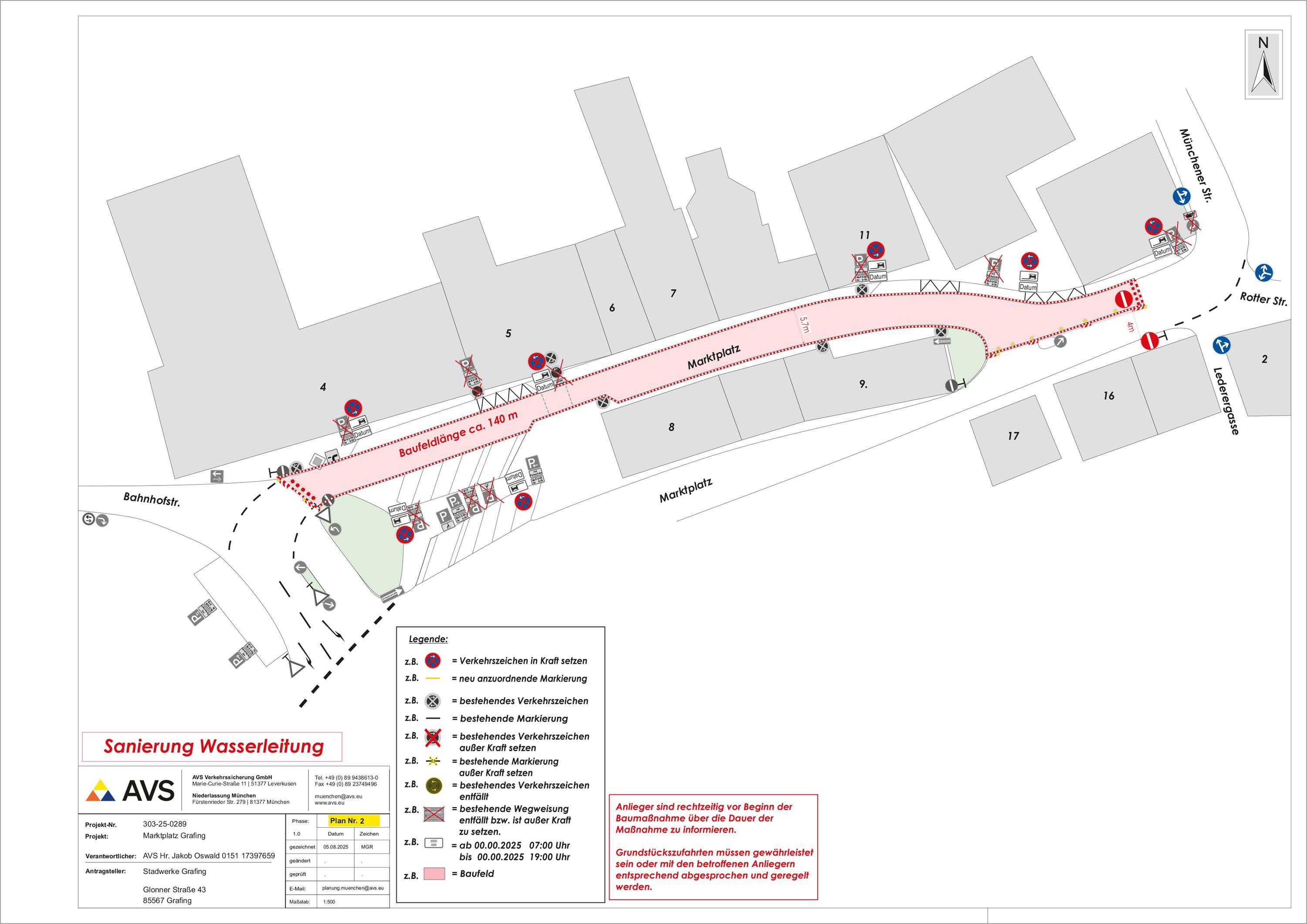 Baustelle Marktplatz Grafing
© AVS Verkehrssicherung GmbH